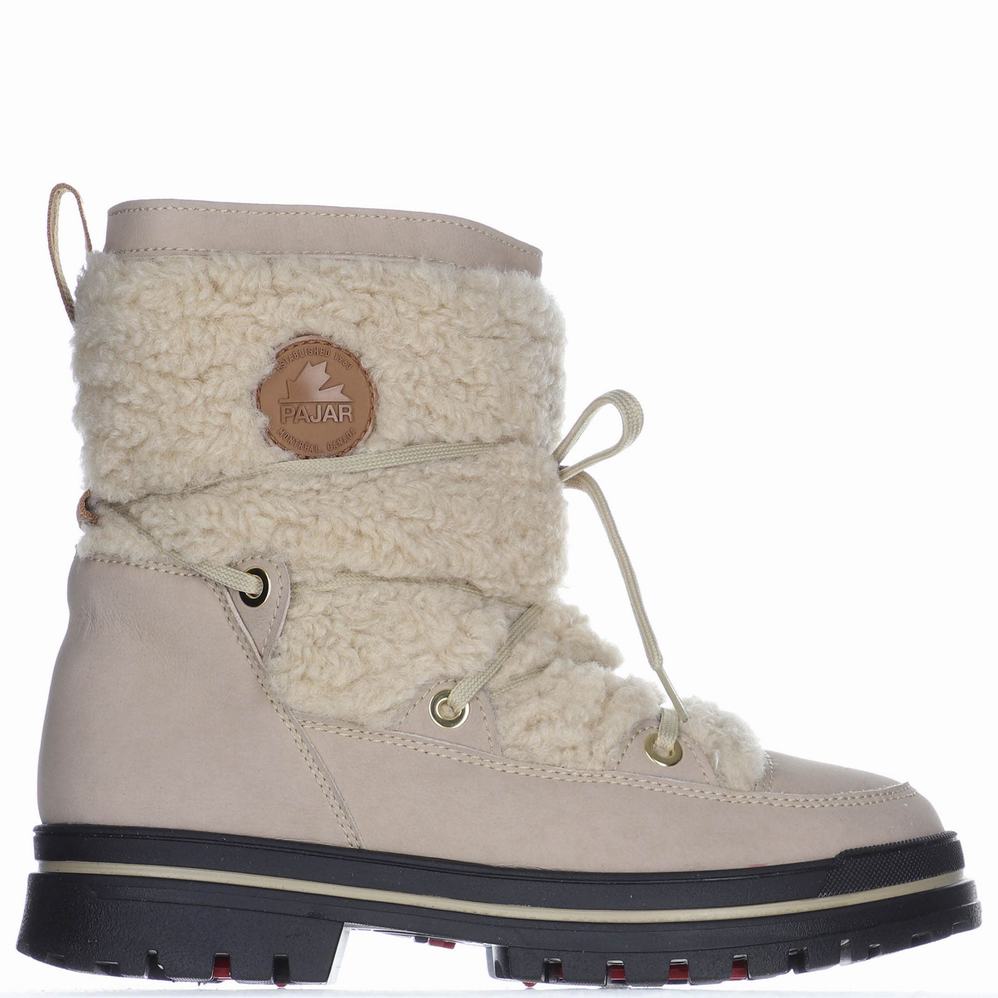 Buty Zimowe Pajar Maxine Ice Gripper Damskie Beżowe | ERY9887QT